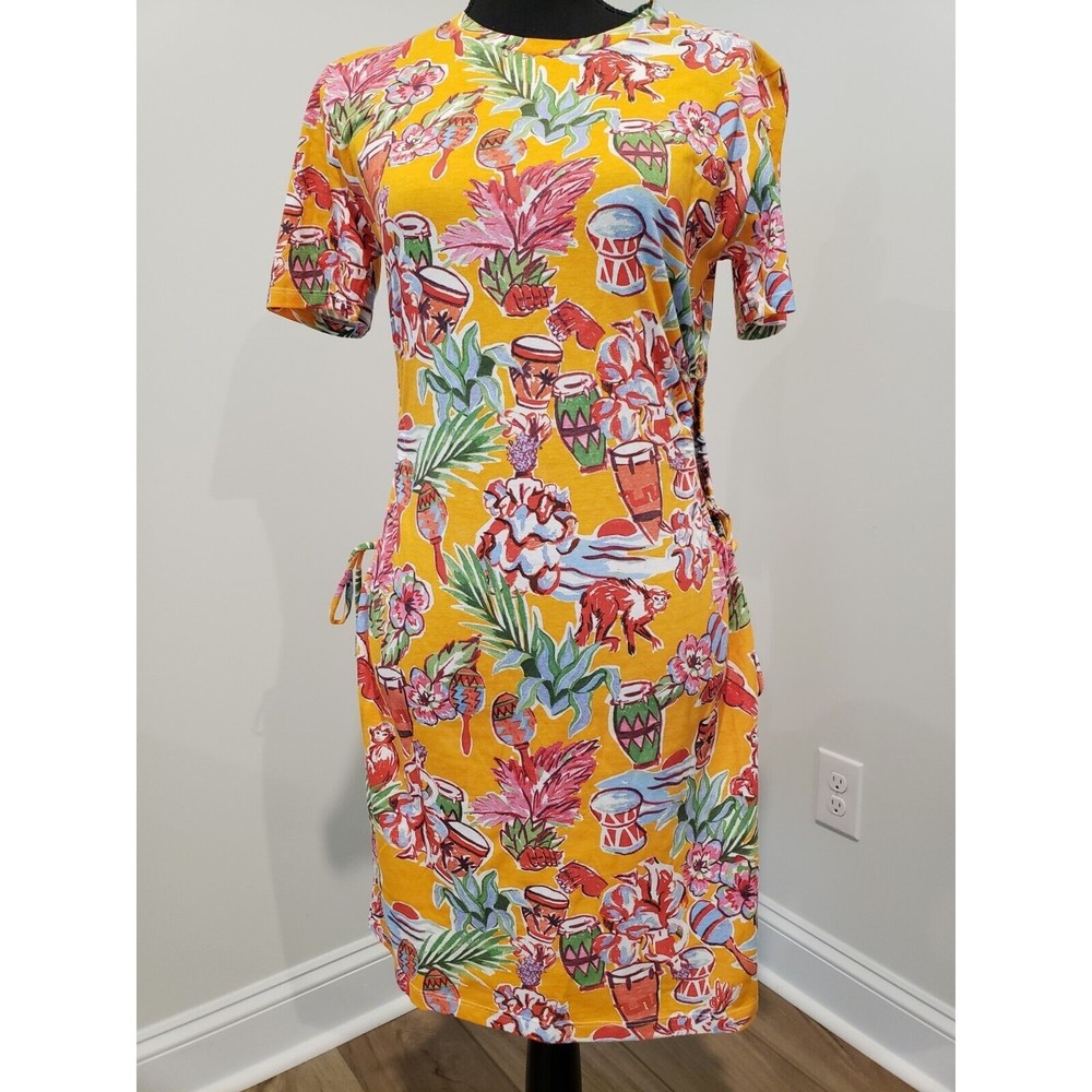 Zara Womens Short Sleeve Tshirt Dress Size Medium Multicolor Lightweight Comfy